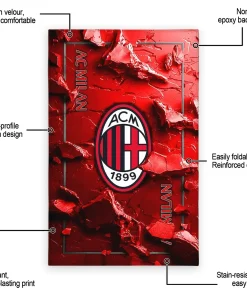 Alternative view of AC Milan Rug - Cracked Surface Design Red