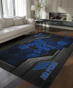 Air Force Falcons Rug - Hexagonal Grid Pattern Blue