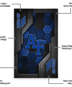 Alternative view of Air Force Falcons Rug - Hexagonal Grid Pattern Blue