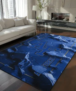 Air Force Falcons Rug - Cracked Surface Design Blue