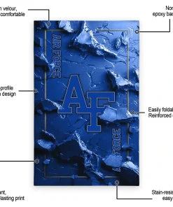 Alternative view of Air Force Falcons Rug - Cracked Surface Design Blue