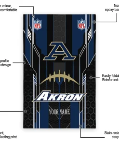 Alternative view of Akron Zips Rug - Custom Football Laces Blue