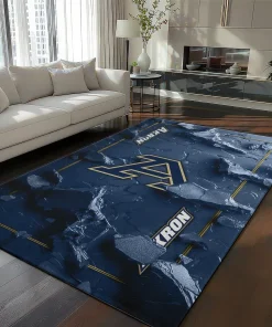 Akron Zips Rug - Cracked Surface Design Blue