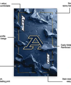 Alternative view of Akron Zips Rug - Cracked Surface Design Blue