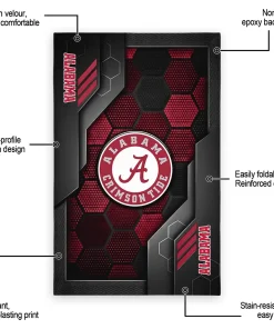 Alternative view of Alabama Crimson Tide Rug - Hexagonal Grid Pattern Crimson