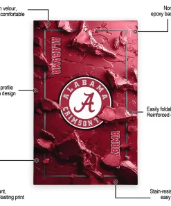 Alternative view of Alabama Crimson Tide Rug - Cracked Surface Design Crimson
