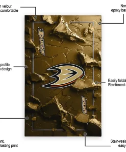 Alternative view of Anaheim Ducks Rug - Cracked Surface Design Gold