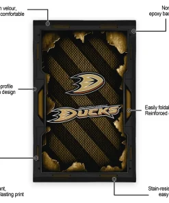 Alternative view of Anaheim Ducks Rug - Torn Mesh Gold