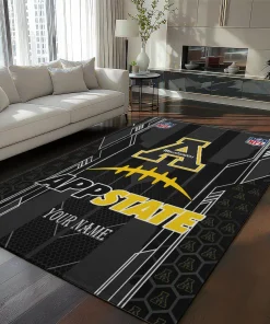 Appalachian State Mountaineers Rug - Custom Football Laces Black