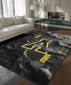 Appalachian State Mountaineers Rug - Cracked Surface Design Black