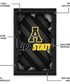 Alternative view of Appalachian State Mountaineers Rug - Torn Mesh Black