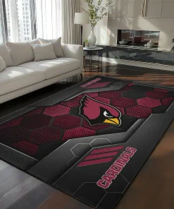 Arizona Cardinals Rug - Hexagonal Grid Pattern Red