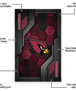 Alternative view of Arizona Cardinals Rug - Hexagonal Grid Pattern Red