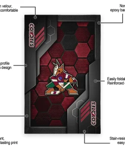 Alternative view of Arizona Coyotes Rug - Hexagonal Grid Pattern Red