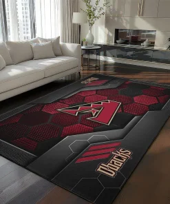 Arizona Diamondbacks Rug - Hexagonal Grid Pattern Red