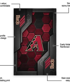 Alternative view of Arizona Diamondbacks Rug - Hexagonal Grid Pattern Red