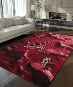Arizona Diamondbacks Rug - Cracked Surface Design Red