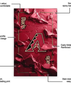 Alternative view of Arizona Diamondbacks Rug - Cracked Surface Design Red
