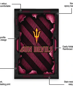 Alternative view of Arizona State Sun Devils Rug - Torn Mesh Maroon