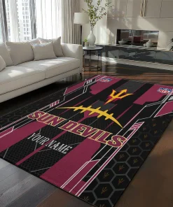 Arizona State Sun Devils Rug - Customized Football Laces Maroon