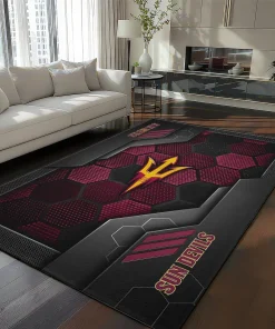 Arizona State Sun Devils Rug - Hexagonal Grid Pattern Maroon