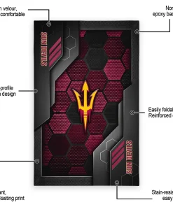 Alternative view of Arizona State Sun Devils Rug - Hexagonal Grid Pattern Maroon