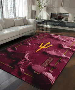 Arizona State Sun Devils Rug - Cracked Surface Design Maroon