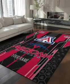 Arizona Wildcats Rug - Personalized Football Laces Red