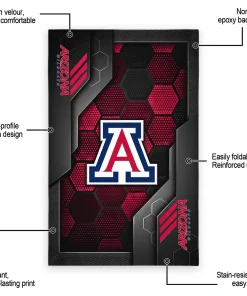 Alternative view of Arizona Wildcats Rug - Hexagonal Grid Pattern Red