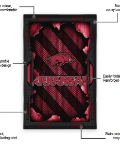 Alternative view of Arkansas Razorbacks Rug - Torn Mesh Red