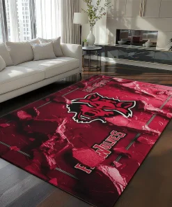 Arkansas State Red Wolves Rug - Cracked Surface Design Scarlet
