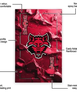 Alternative view of Arkansas State Red Wolves Rug - Cracked Surface Design Scarlet