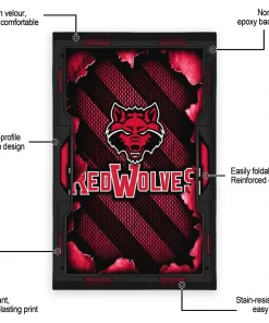 Alternative view of Arkansas State Red Wolves Rug - Torn Mesh Scarlet