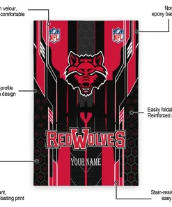Alternative view of Arkansas State Red Wolves Rug - Personalized Football Laces Scarlet