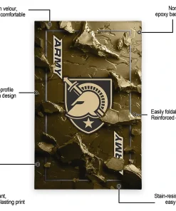 Alternative view of Army Black Knights Rug - Cracked Surface Design Gold