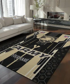 Army Black Knights Rug - Personalized Football Laces Gold