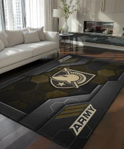 Army Black Knights Rug - Hexagonal Grid Pattern Gold