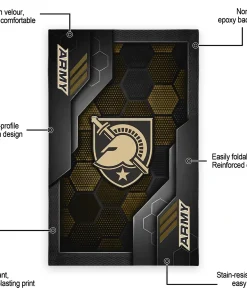 Alternative view of Army Black Knights Rug - Hexagonal Grid Pattern Gold