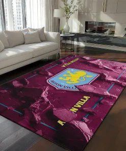 Aston Villa Rug - Cracked Surface Design Claret