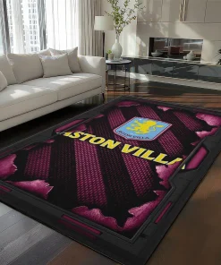 Aston Villa Rug - Torn Mesh Claret