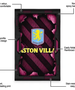 Alternative view of Aston Villa Rug - Torn Mesh Claret