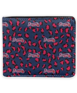 Atlanta Braves Wallet - Leopard Texture Navy