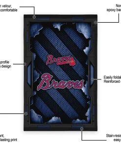 Alternative view of Atlanta Braves Rug - Torn Mesh Navy