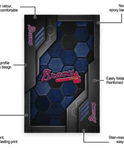 Alternative view of Atlanta Braves Rug - Hexagonal Grid Pattern Navy