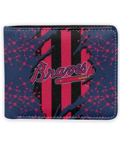 Atlanta Braves Wallet - Torn Stripe Chaos Navy Red