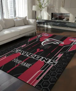 Atlanta Falcons Rug - Personalized Football Laces Red