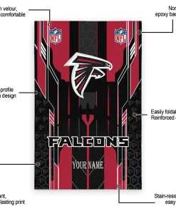 Alternative view of Atlanta Falcons Rug - Personalized Football Laces Red