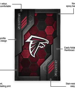 Alternative view of Atlanta Falcons Rug - Hexagonal Grid Pattern Red
