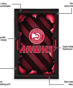 Alternative view of Atlanta Hawks Rug - Torn Mesh Red