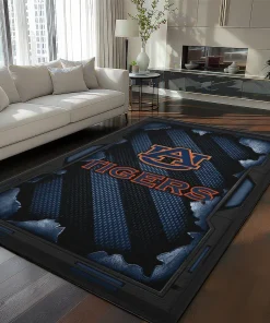 Auburn Tigers Rug - Torn Mesh Navy Blue